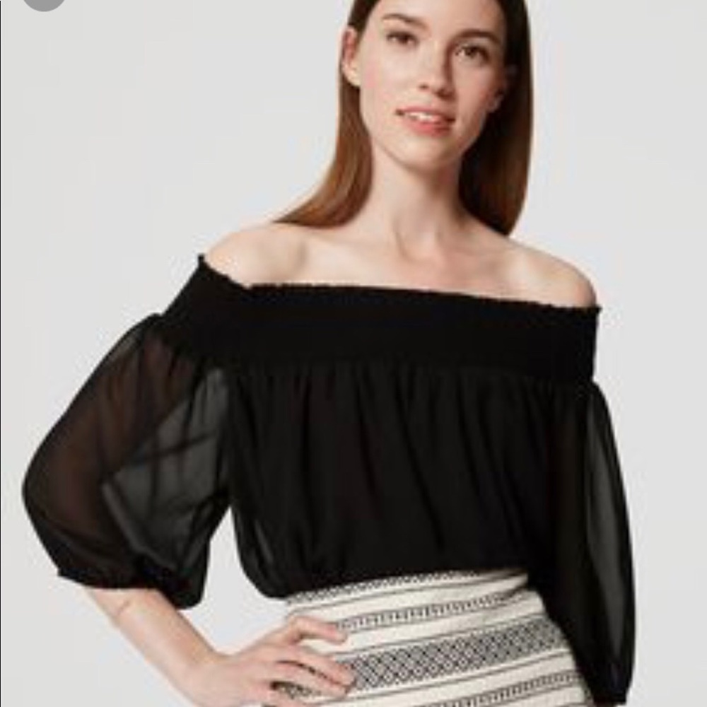 Loft Black Off Shoulder Blouse